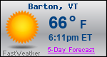 Weather Forecast for Barton, VT