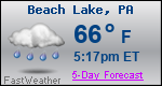 Weather Forecast for Beach Lake, PA