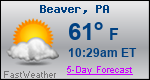 Weather Forecast for Beaver, PA