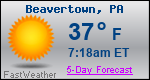 Weather Forecast for Beavertown, PA