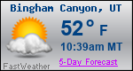 Weather Forecast for Bingham Canyon, UT