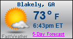 Weather Forecast for Blakely, GA