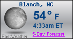 Weather Forecast for Blanch, NC