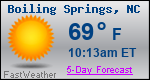 Weather Forecast for Boiling Springs, NC