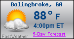 Weather Forecast for Bolingbroke, GA