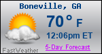 Weather Forecast for Boneville, GA