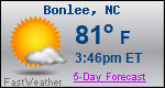 Weather Forecast for Bonlee, NC