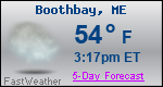 Weather Forecast for Boothbay, ME