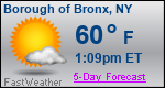 Weather Forecast for Borough of Bronx, NY