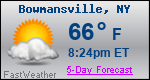 Weather Forecast for Bowmansville, NY