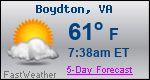 Weather Forecast for Boydton, VA
