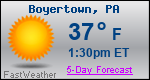 Weather Forecast for Boyertown, PA