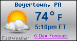 Weather Forecast for Boyertown, PA