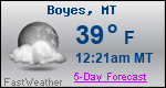 Weather Forecast for Boyes, MT