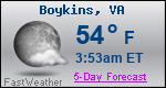 Weather Forecast for Boykins, VA