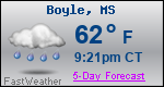 Weather Forecast for Boyle, MS