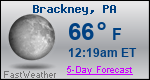 Weather Forecast for Brackney, PA