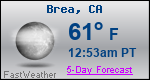 Weather Forecast for Brea, CA