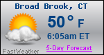 Weather Forecast for Broad Brook, CT