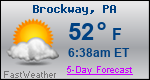Weather Forecast for Brockway, PA