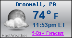 Weather Forecast for Broomall, PA