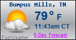 Weather Forecast for Bumpus Mills, TN