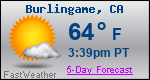 Weather Forecast for Burlingame, CA