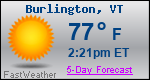 Weather Forecast for Burlington, VT