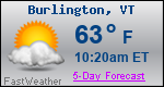 Weather Forecast for Burlington, VT