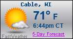 Weather Forecast for Cable, WI