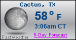Weather Forecast for Cactus, TX