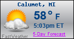 Weather Forecast for Calumet, MI