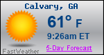 Weather Forecast for Calvary, GA