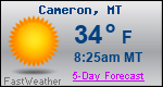 Weather Forecast for Cameron, MT