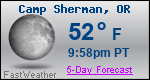 Weather Forecast for Camp Sherman, OR