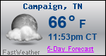 Weather Forecast for Campaign, TN