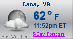 Weather Forecast for Cana, VA