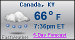 Weather Forecast for Canada, KY