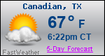 Weather Forecast for Canadian, TX