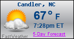 Weather Forecast for Candler, NC
