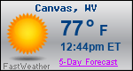 Weather Forecast for Canvas, WV
