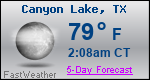 Weather Forecast for Canyon Lake, TX
