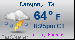 Weather Forecast for Canyon, TX