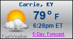 Weather Forecast for Carrie, KY