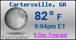 Weather Forecast for Cartersville, GA