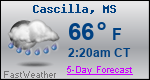 Weather Forecast for Cascilla, MS