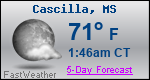 Weather Forecast for Cascilla, MS