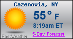 Weather Forecast for Cazenovia, NY