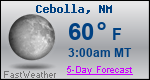 Weather Forecast for Cebolla, NM