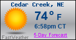 Weather Forecast for Cedar Creek, NE